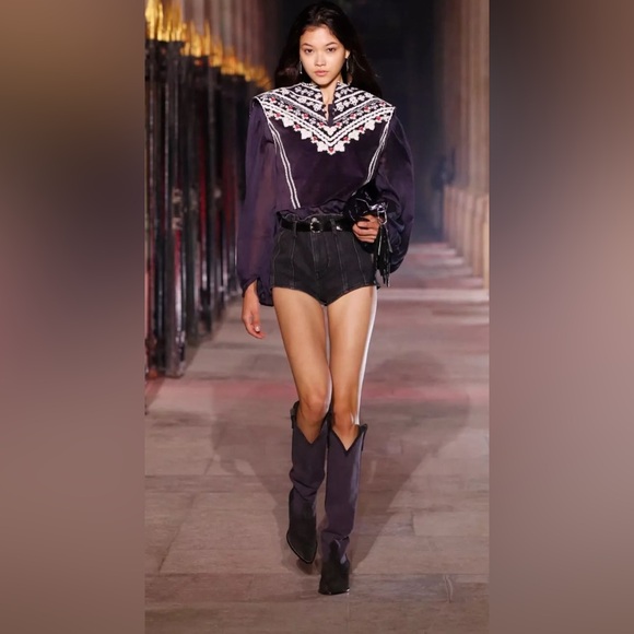 Isabel Marant Women's navy and Gray Knee-High Boots $1650 - Picture 6 of 7